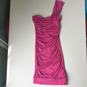 One shoulder slinky body con dress